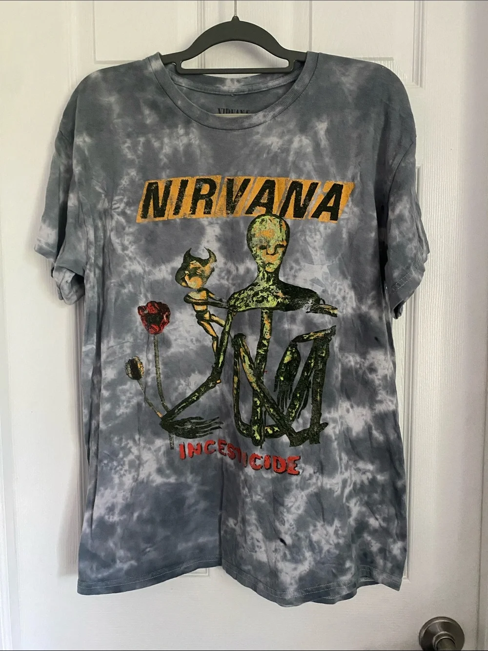 NIRVANA Gray Tie-Dye 'In Utero' Graphic Short Sleeve Tee - Picture 1 of 3